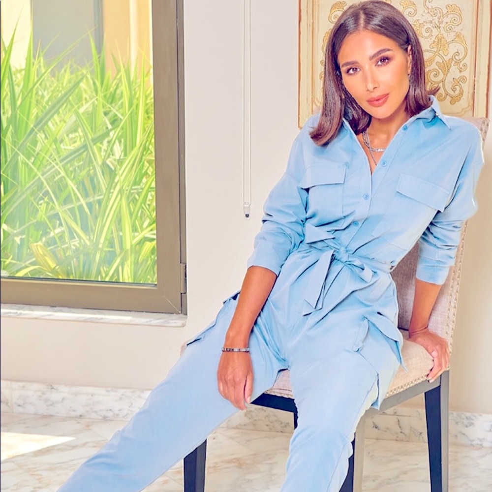 Light Blue Utility Jumpsuit
